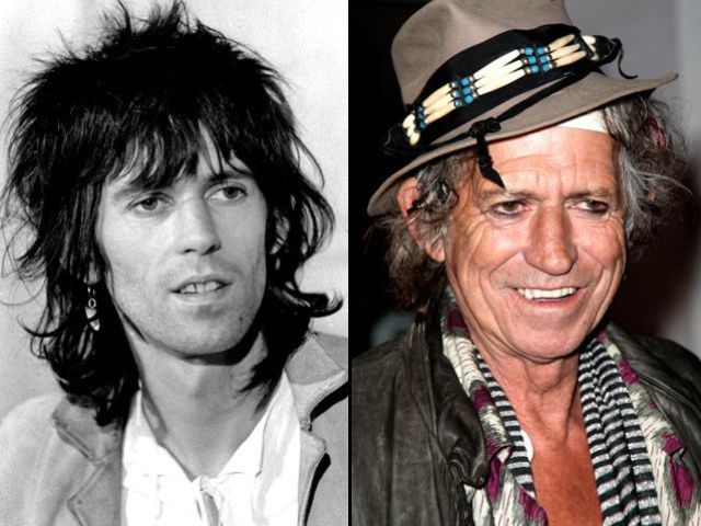 Keith Richards The Rolling Stones avant apres Les Stars avant / après la vieillesse