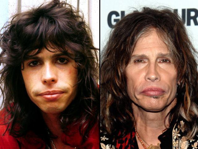 Steven Tyler Aerosmith avant apres Les Stars avant / après la vieillesse
