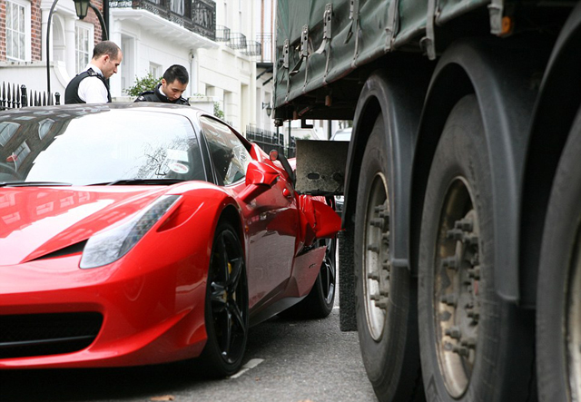 accidente del acoplado semi Ferrari