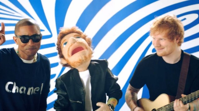 ed sheeran clip officiel sing pharrell williams marionnette