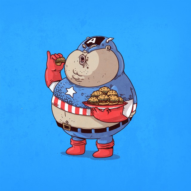 heros obeses bande dessinee captain america