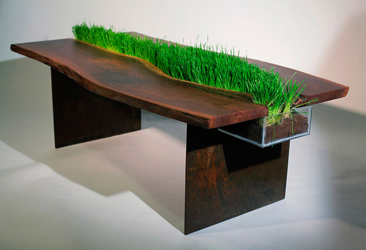 table originale herbe
