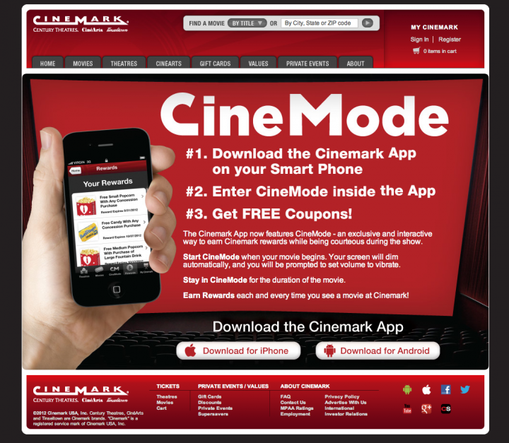 cinemark cinemode application