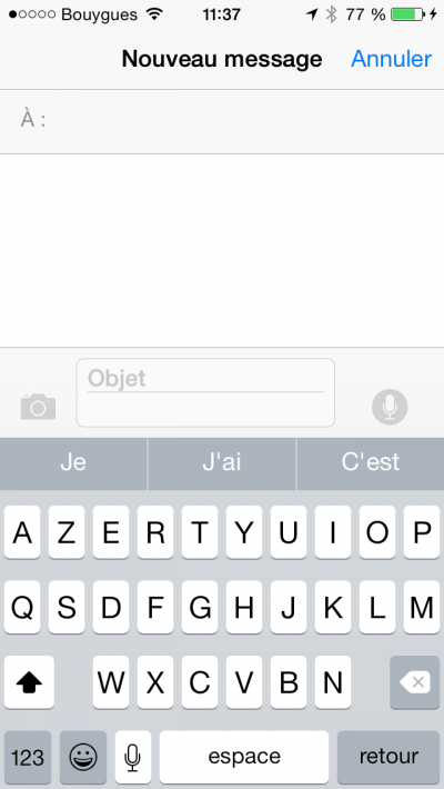 iOS 8 message