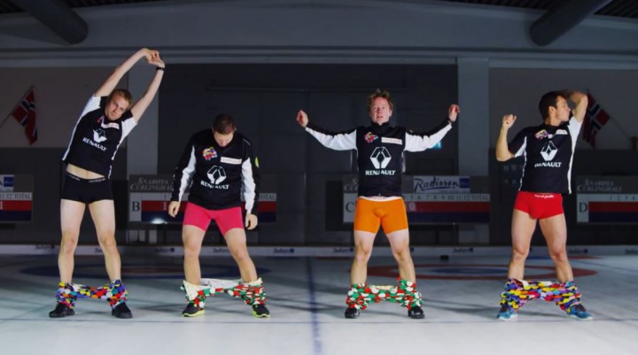 norvege joueurs curling pantalon