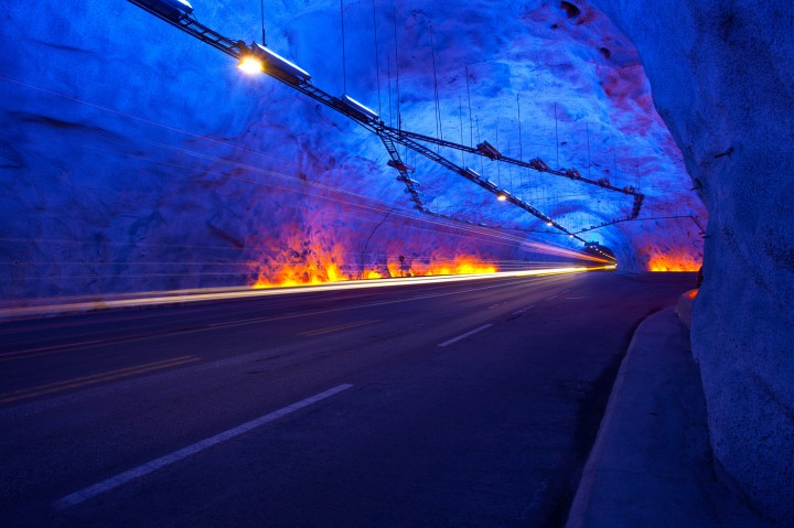 tunnel laerdal norvege