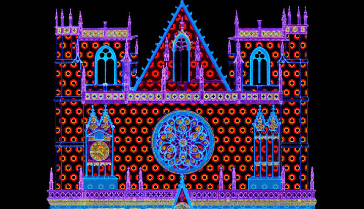 fete des lumieres 2014 lyon cathedrale saint jean color or not