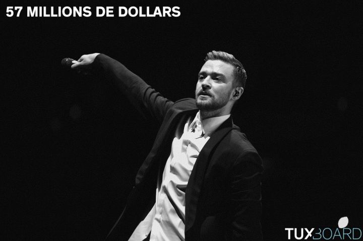 top 30 chanteurs argent Justin Timberlake