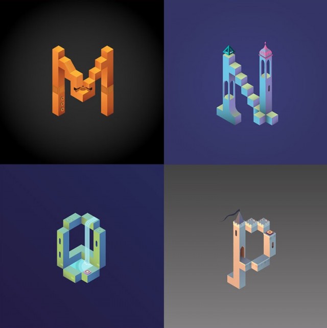Alphabet-Inspired-by-Monument-Valley_3-640x642