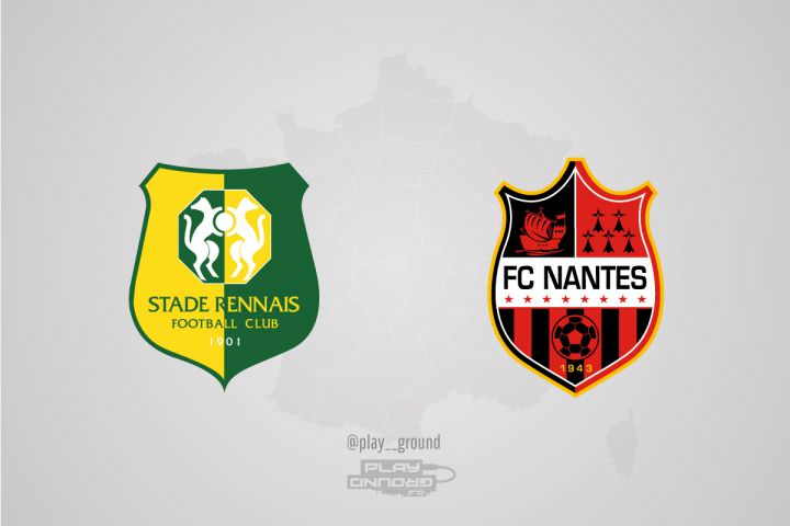 Logos rivaux Ligue 1 Rennes Nantes