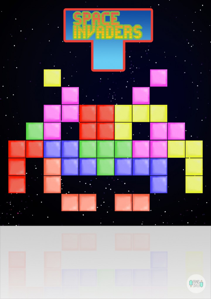 Mashup Jeux Video Space Invader Tetris