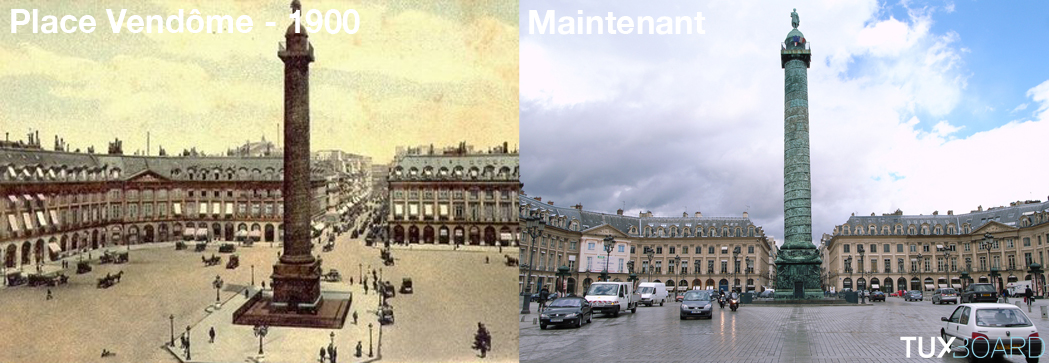 Changement Place Vendome 1900 et maintenant