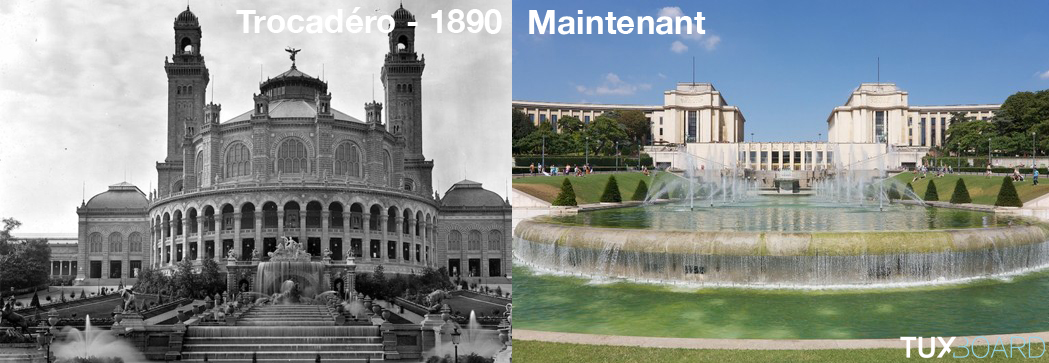 difference Trocadero 1890 et maintenant