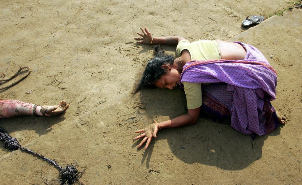File photo of an Indian woman mourning the death of her relative killed in a tsunami in Cuddalore