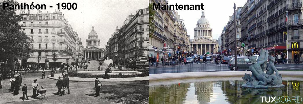 Changement Pantheon 1900 et maintenant