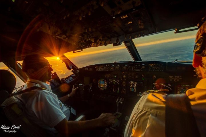 photo depuis cockpit pilotes avion