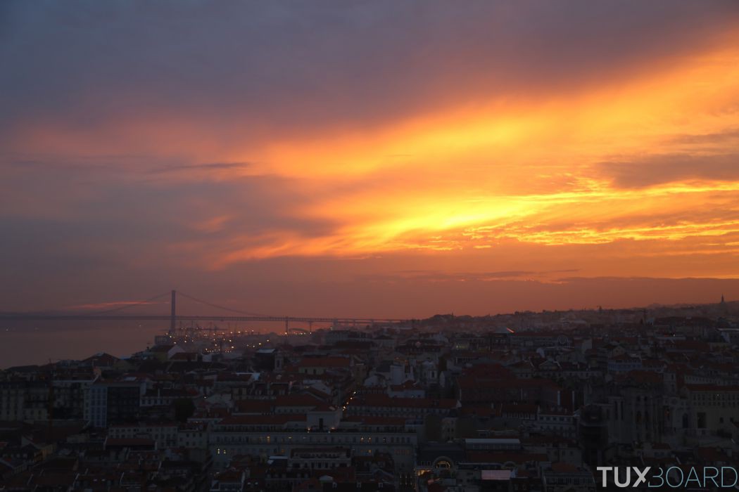 coucher de soleil Lisbonne automne