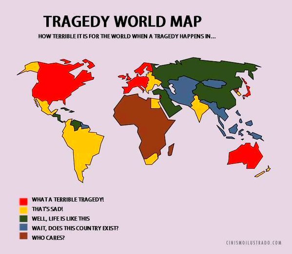 carte mondiale de la tragedie