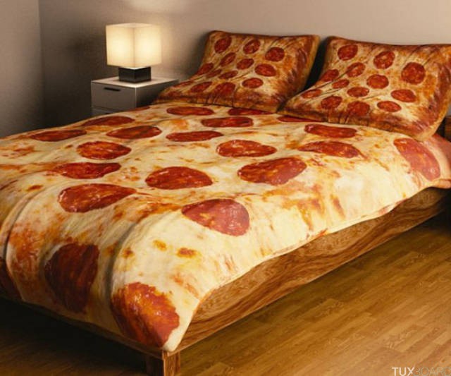 housse de lit pizza
