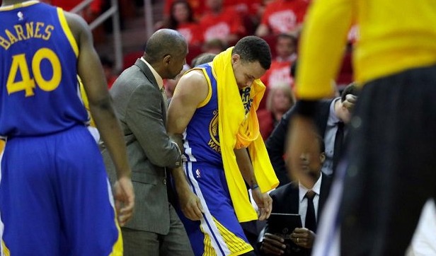 Video blessure Stephen Curry genou droit