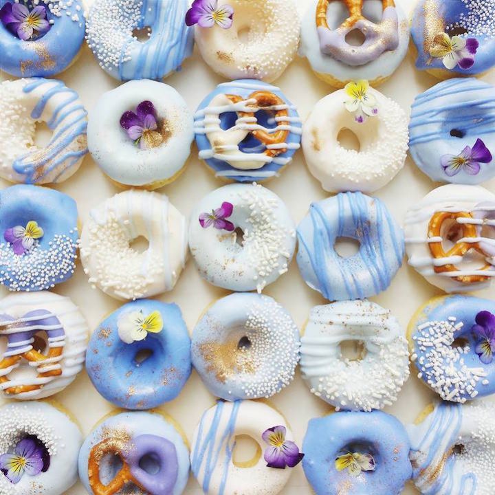 donuts couleur bleu