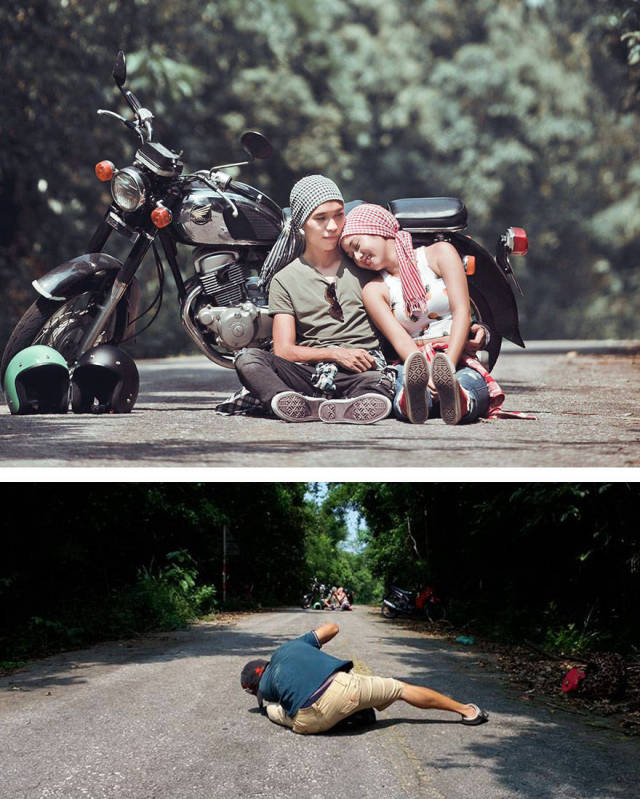 verite photographie couple et la moto