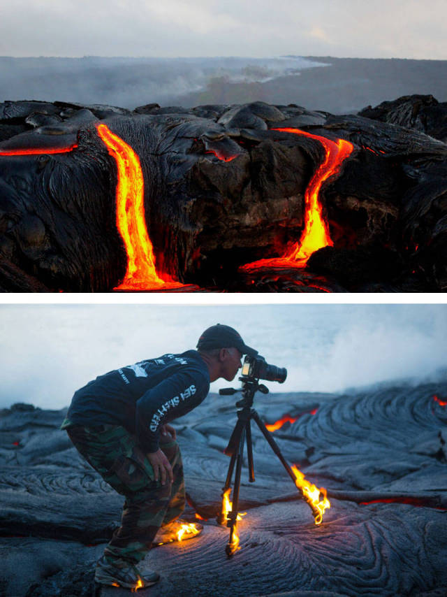 verite photographie lave volcan
