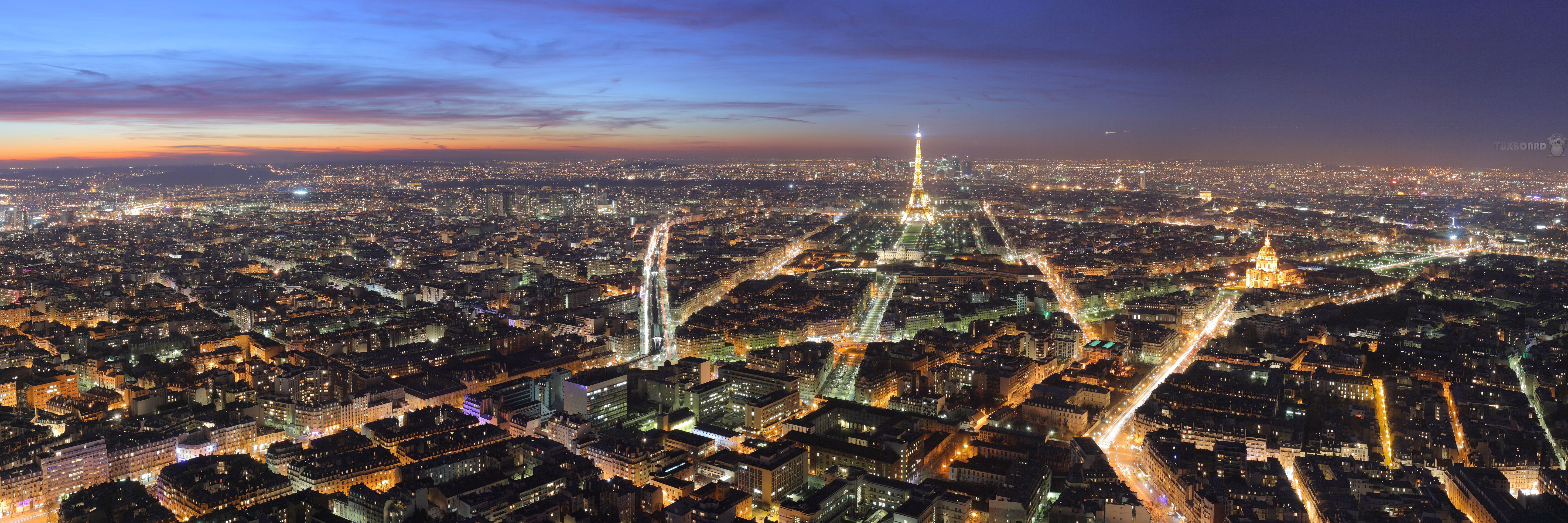 Panorama de Paris la nuit
