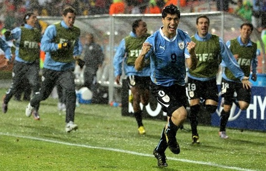 But Luis Suarez Uruguay Corée du Sud 8eme Coupe du Monde 2010
