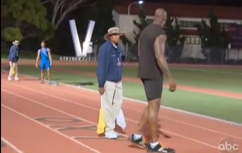 Video 100m entre Shaquille O'Neal et Tyson Gay