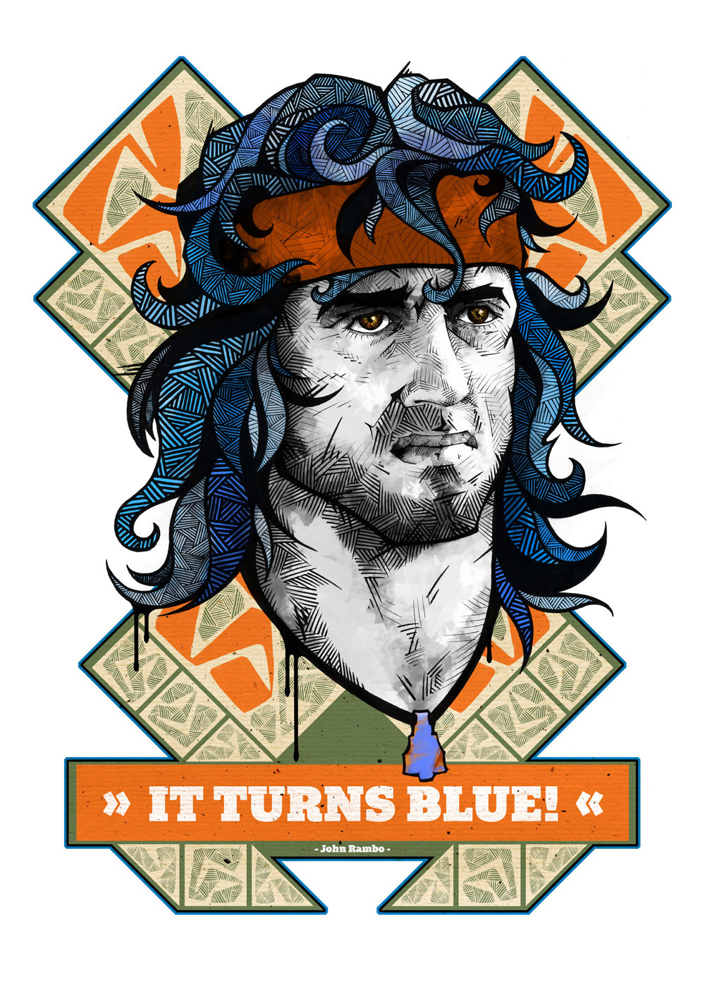 Rambo it turns blue