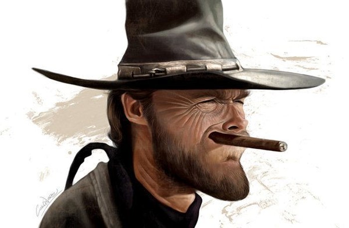 Caricature Clint Eastwood
