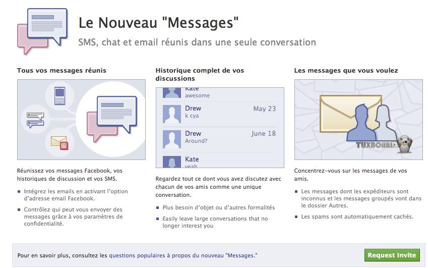 facebook messagerie email compte