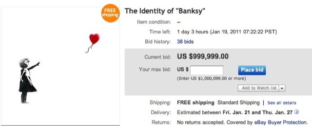 Banksy identite Ebay
