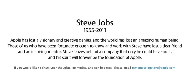 Steve Jobs message Apple Store