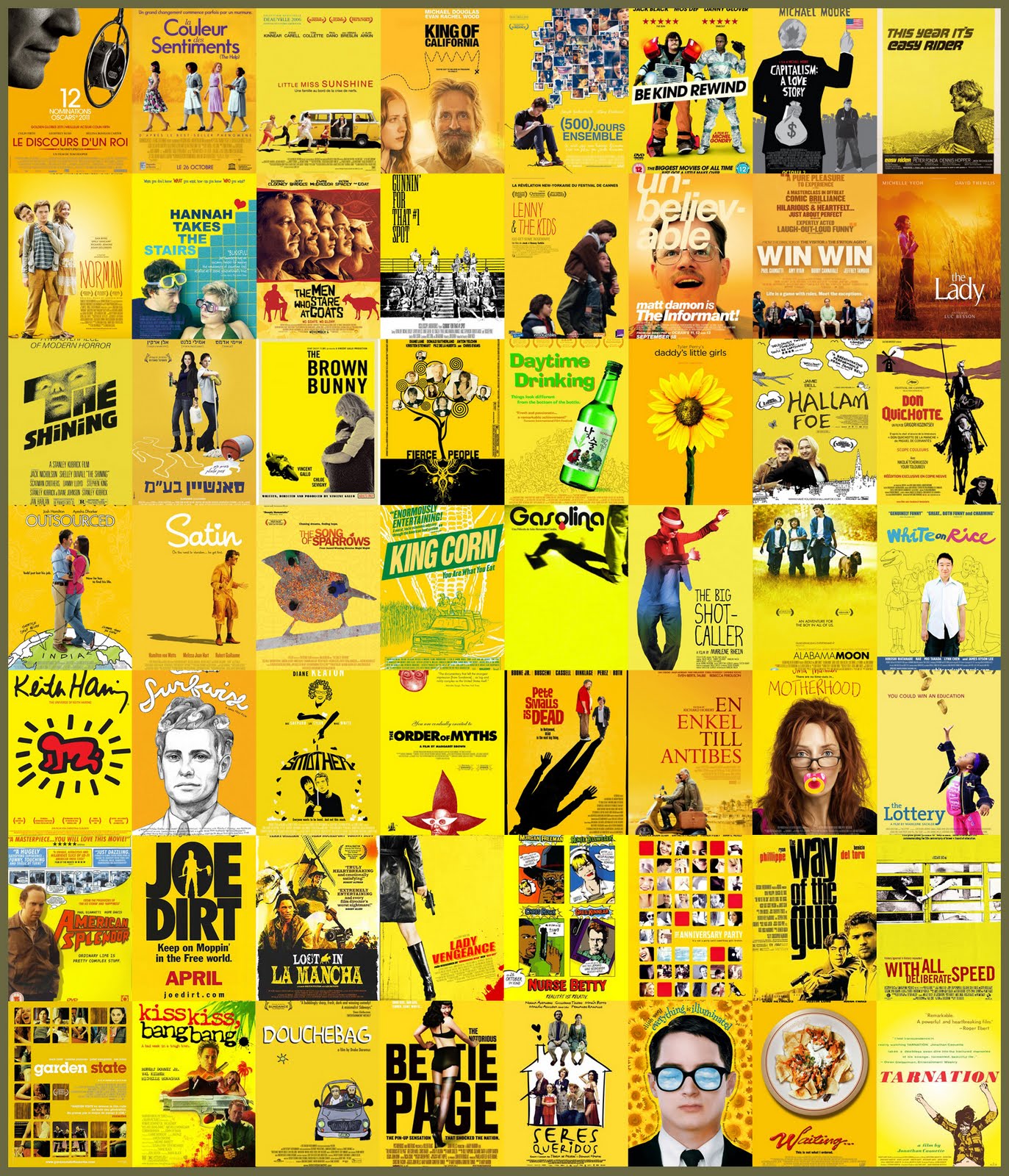 Affiche films couleur jaune