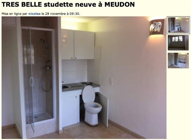 Annonce leboncoin studette WC coulissant Meudon