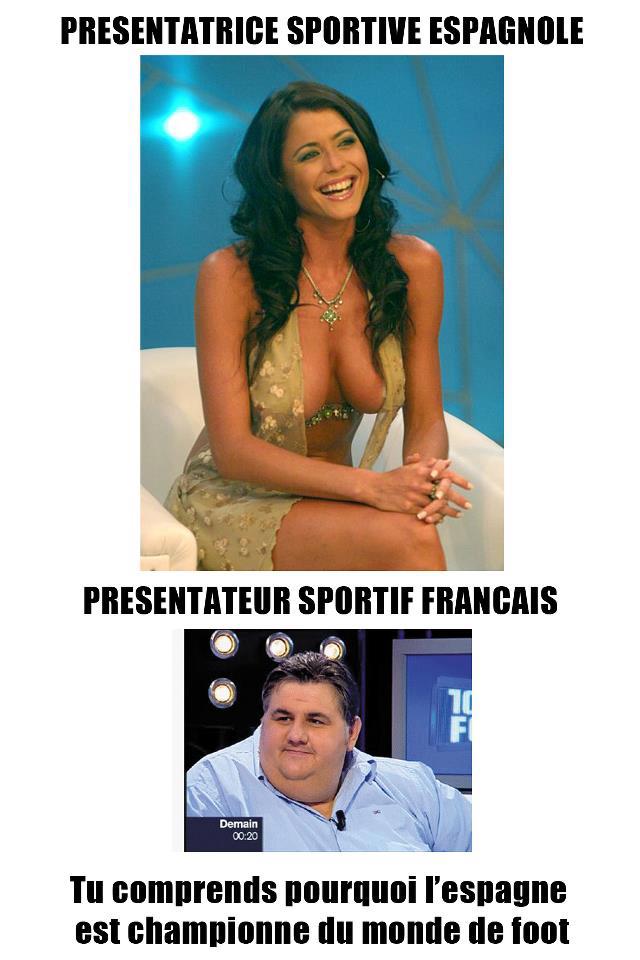 Présentatrice sportif Espagnole Vs Présentateur sportif Francais