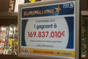 Euro Millions gagnant Alpes Maritimes 169milions d'euros
