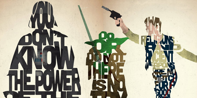 Star wars Affiche typographique citation de film
