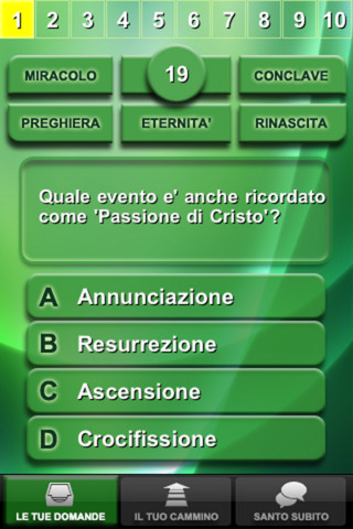 application italienne Santo Subito