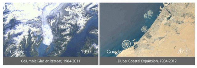 Google Timelapse Gifs evolution Terre