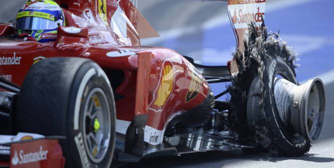 Explosion pneus F1 GP Grande Bretagne