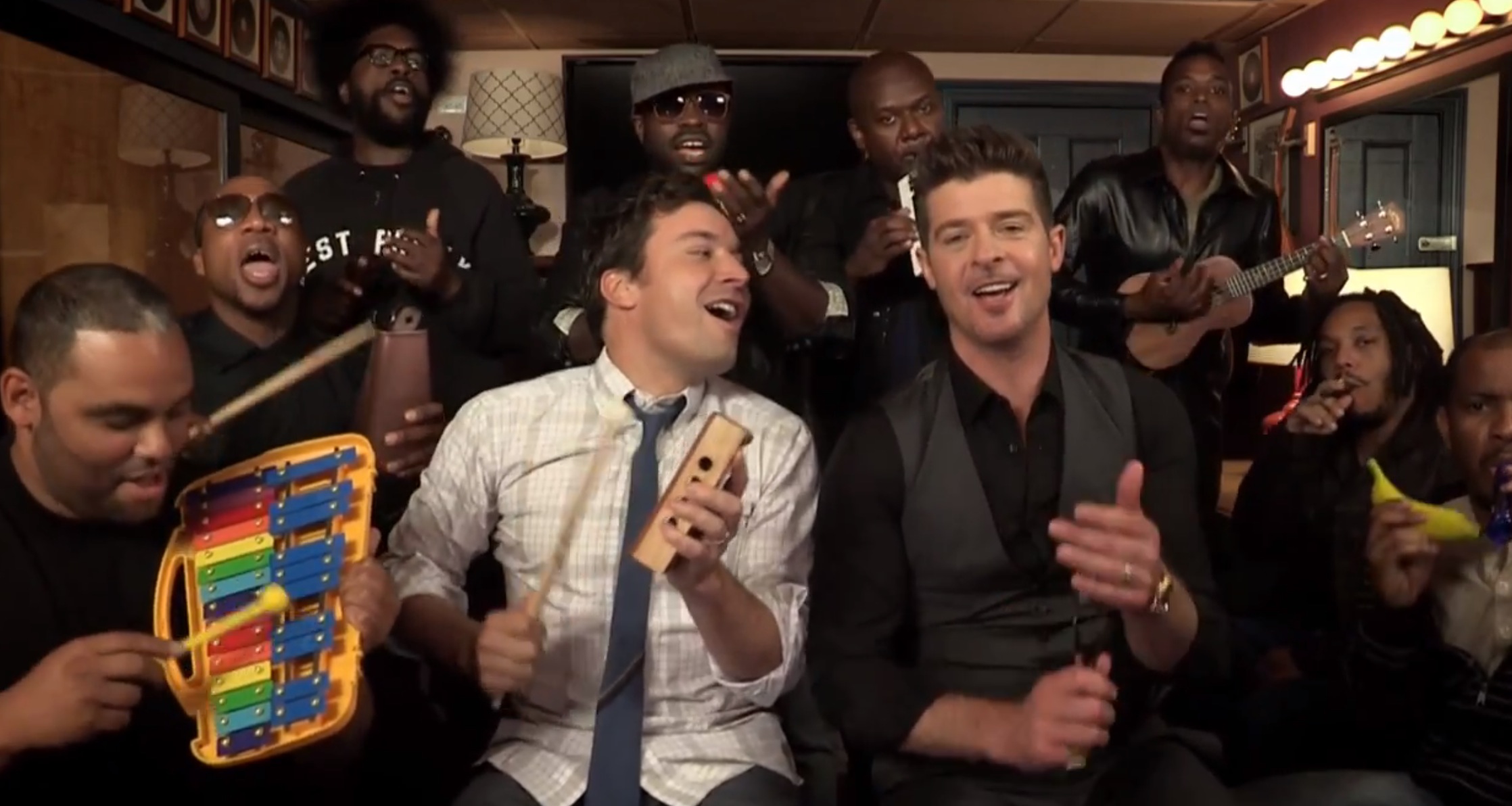 Jimmy Fallon Robin Thicke The Roots Blurred Lines