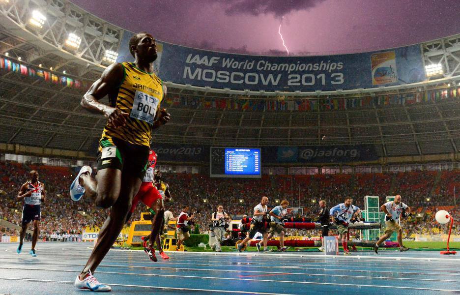 Usain Bolt et la foudre a Moscou