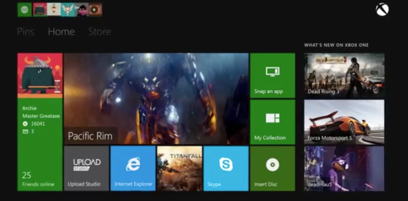Interface Xbox One Video