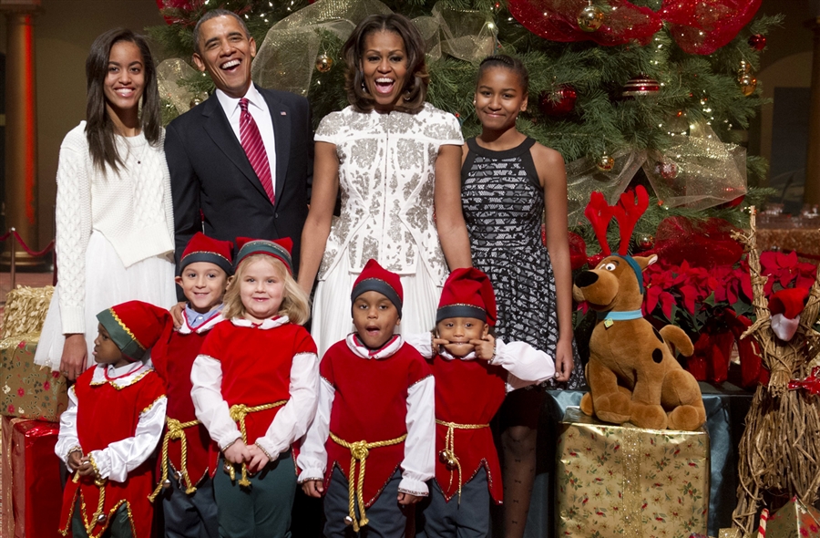 Photo famille Obama Noel