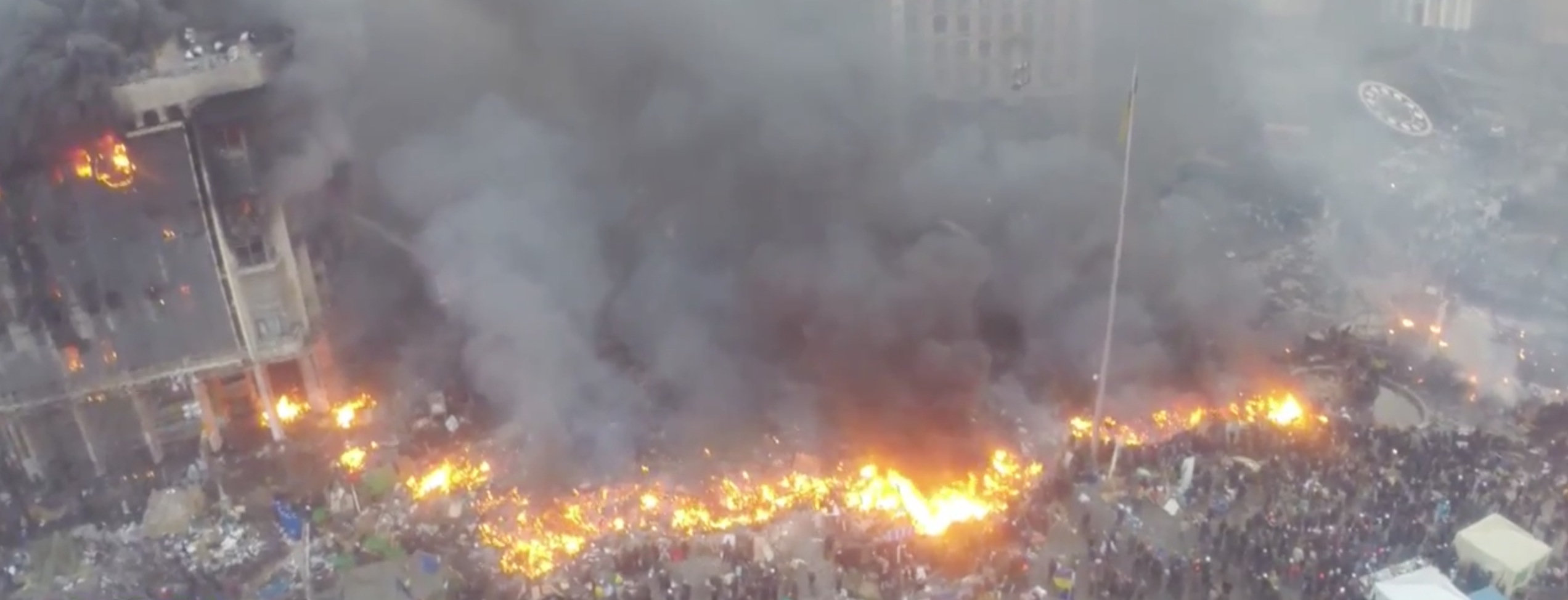Drone filme manifestations Kiev Ukraine