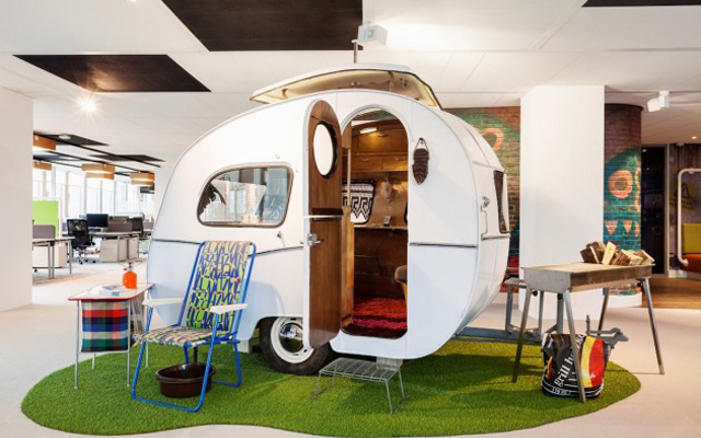 Caravane bureaux Google Amsterdam
