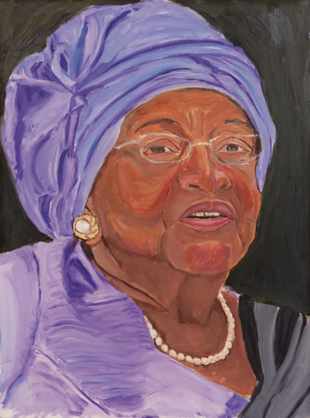 Ellen Johnson Sirleaf peinte par bush